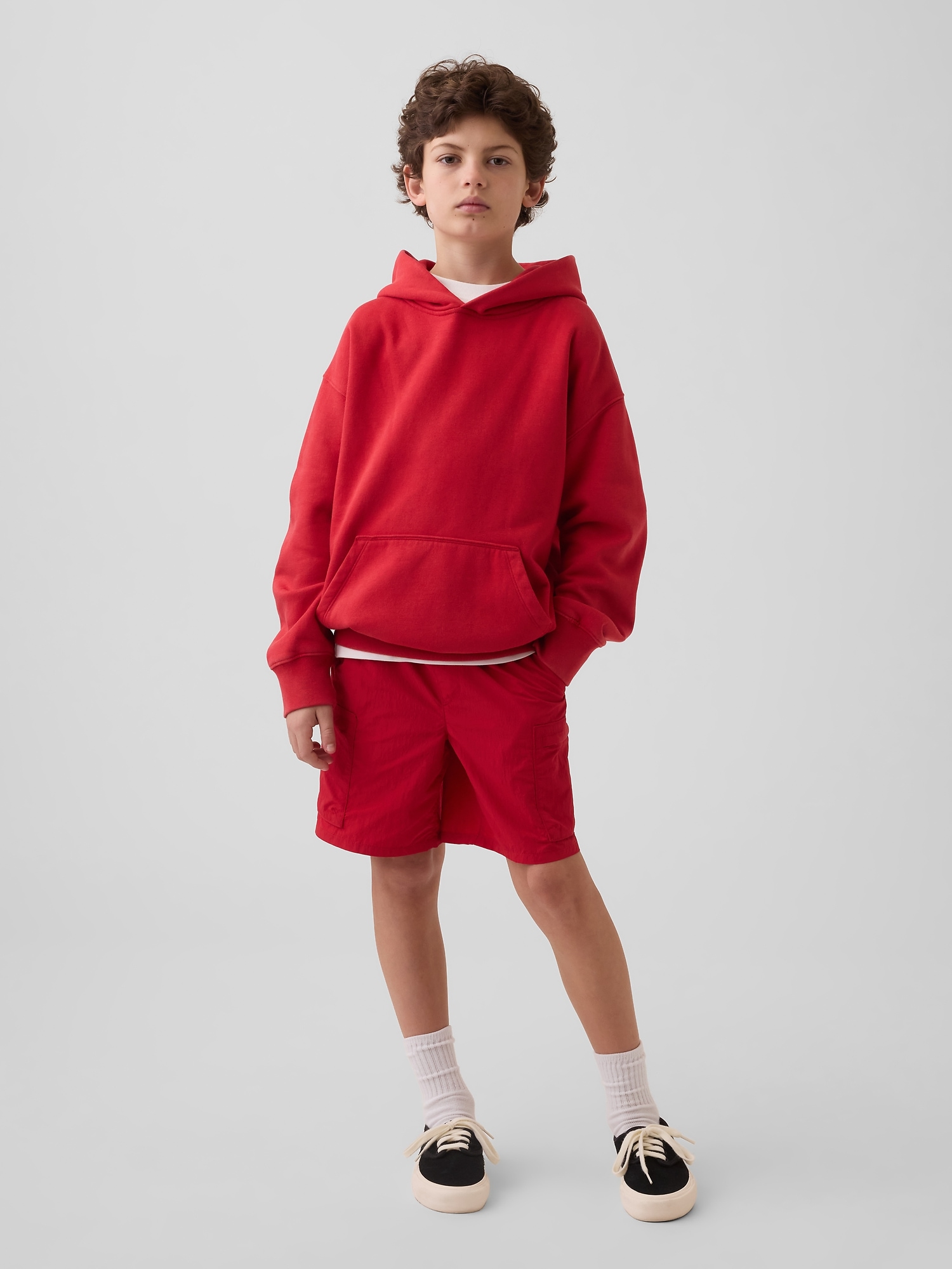 Kids Nylon Relaxed Easy Cargo Shorts