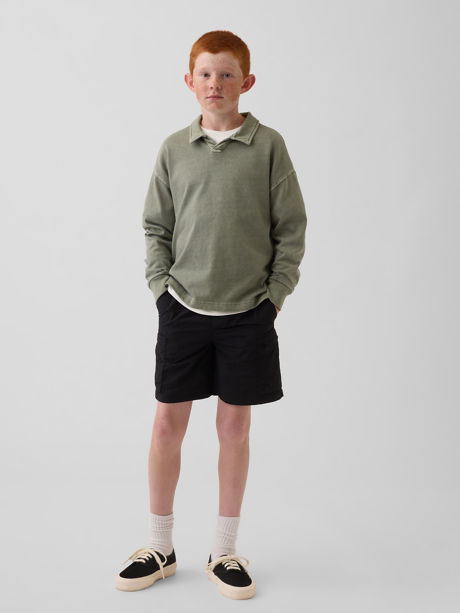 Kids Nylon Relaxed Easy Cargo Shorts