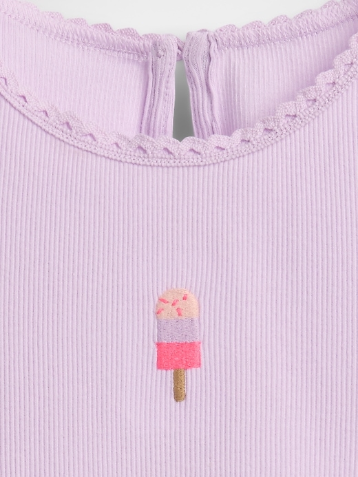 Image number 3 showing, Baby & Toddler Embroidered Ice Cream Rib T-Shirt