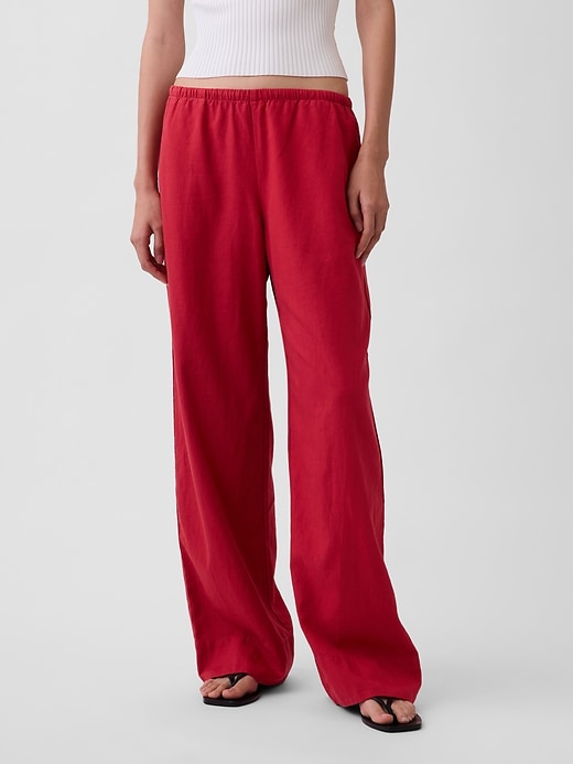 Image number 2 showing, Linen-Blend Relaxed Wide-Leg Pants
