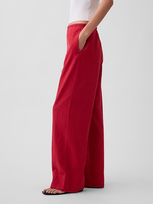 Image number 3 showing, Linen-Blend Relaxed Wide-Leg Pants