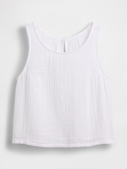 Image number 5 showing, Cotton Gauze Racer Shell Tank Top