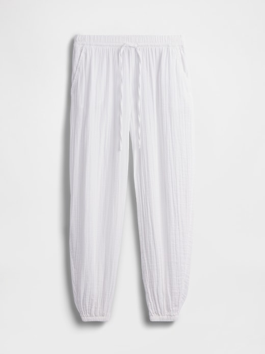 Image number 5 showing, Cotton Gauze Barrel Joggers