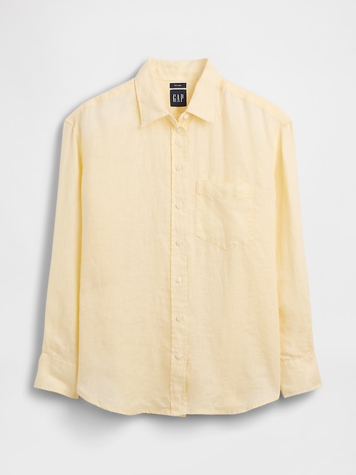 Image number 5 showing, 100% Linen Oversized Shirt
