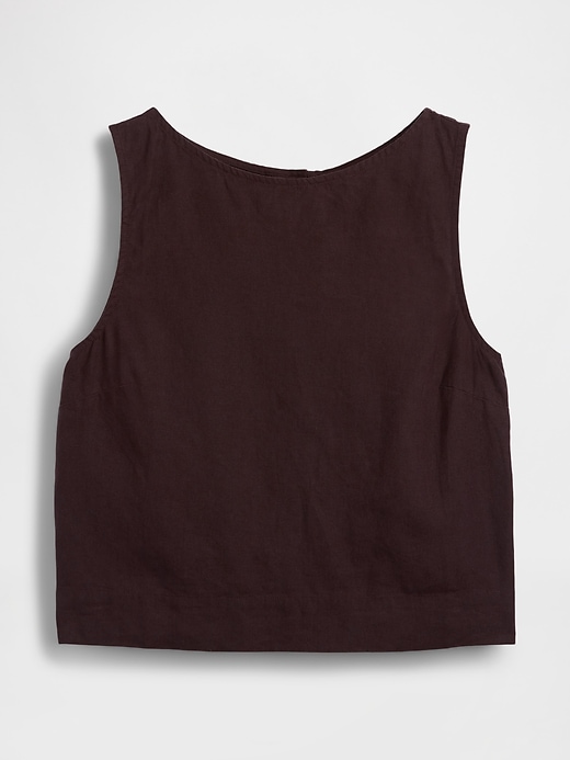 Image number 5 showing, Linen-Blend Crop Shell Tank Top