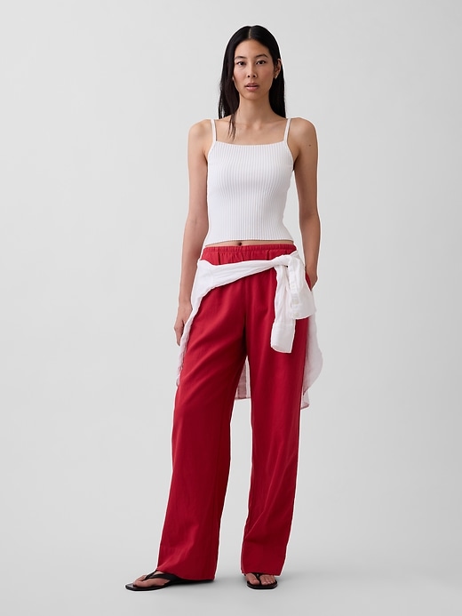 Image number 6 showing, Linen-Blend Relaxed Wide-Leg Pants