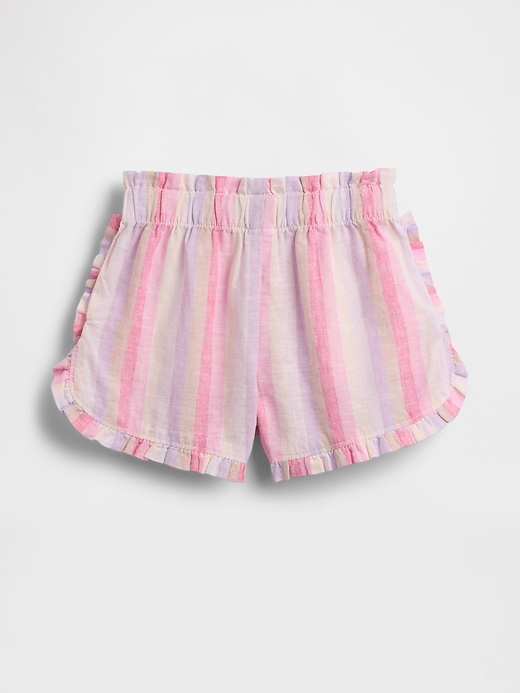 Image number 2 showing, Baby & Toddler Linen-Cotton Ruffle Dolphin Shorts