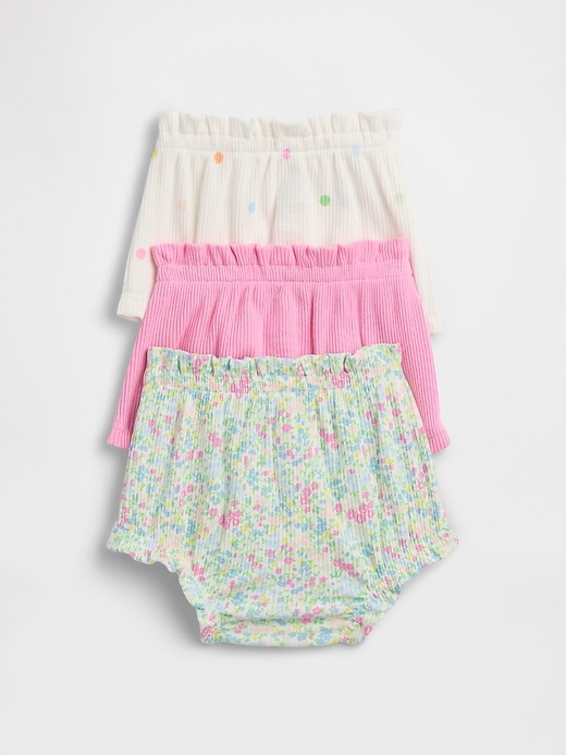 Image number 2 showing, Baby TinyRib Pull-On Ruffle Shorts (3-Pack)