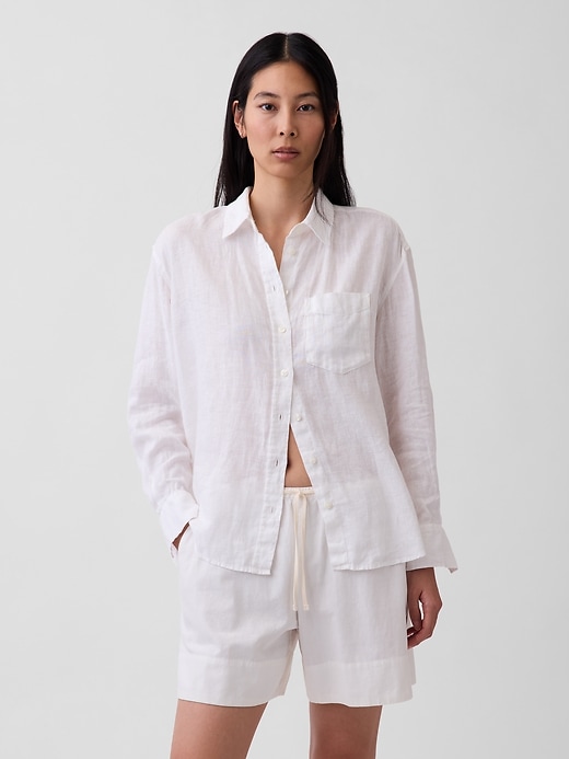 Image number 1 showing, 100% Linen Oversized Shirt