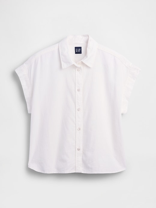 Image number 5 showing, Linen-Blend Oversized Shirt