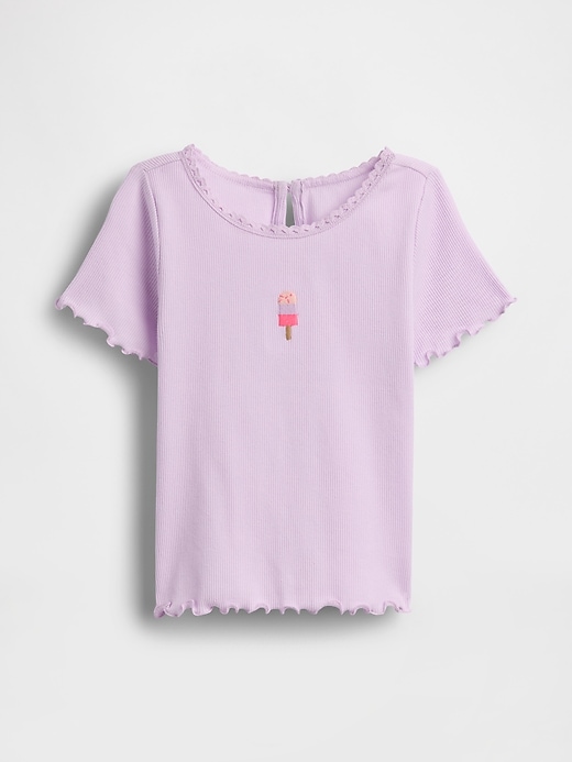Image number 1 showing, Baby & Toddler Embroidered Ice Cream Rib T-Shirt