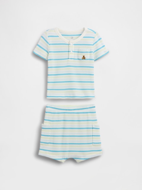 Baby Waffle Henley Outfit Set
