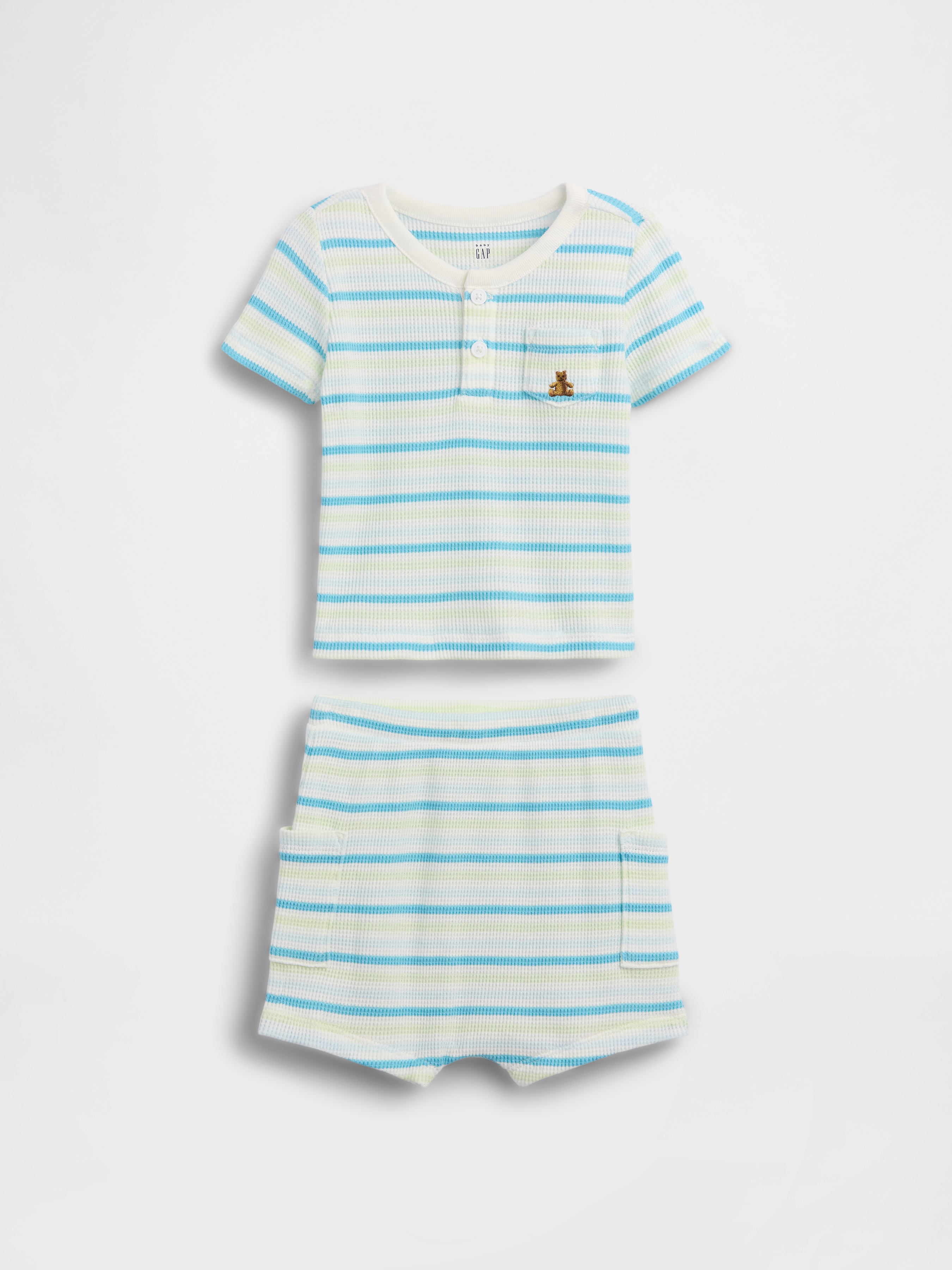 Baby Waffle Henley Outfit Set