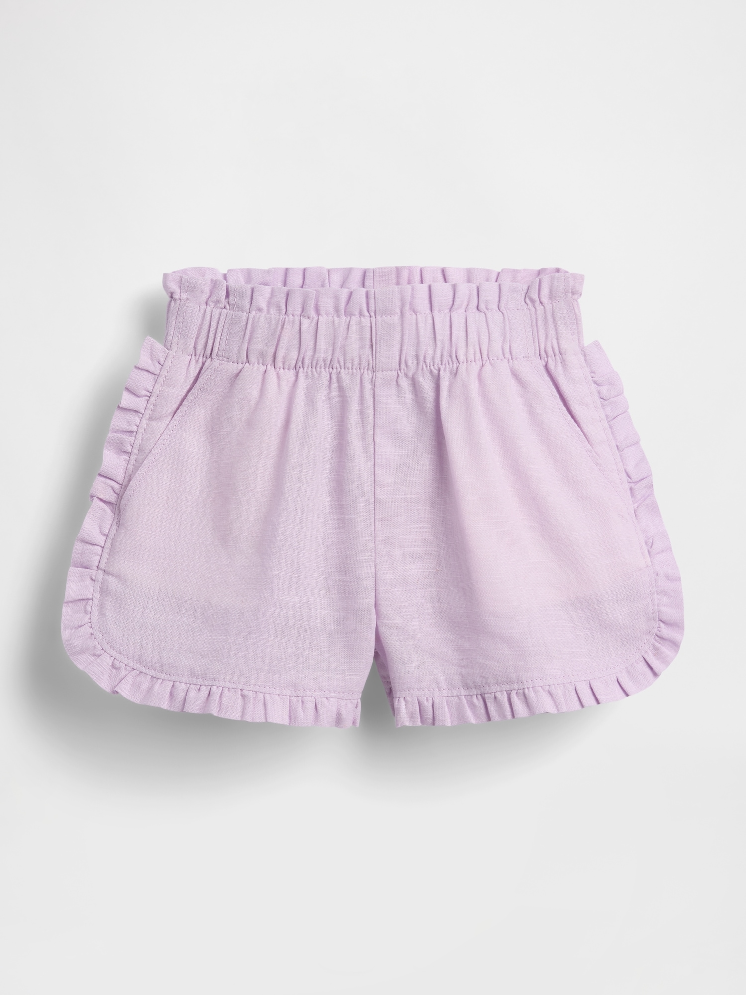 Baby & Toddler Linen-Cotton Ruffle Dolphin Shorts