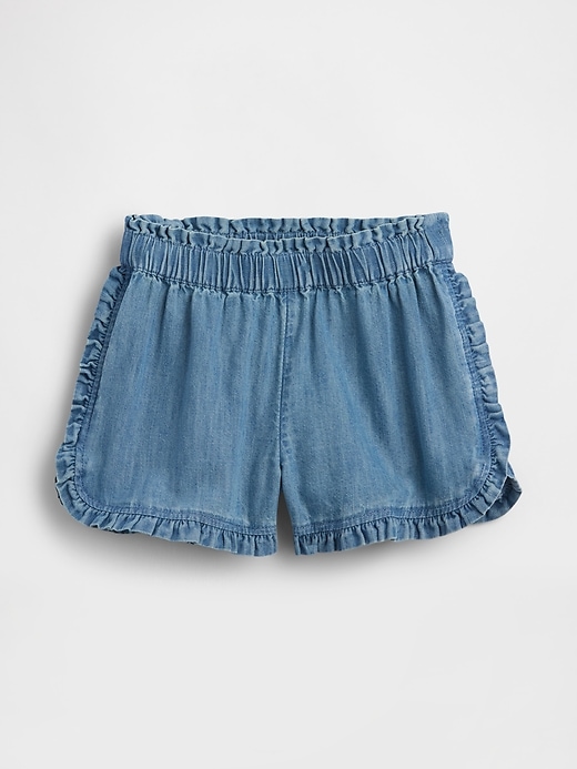 Image number 1 showing, Baby & Toddler Denim Ruffle Pull-On Shorts