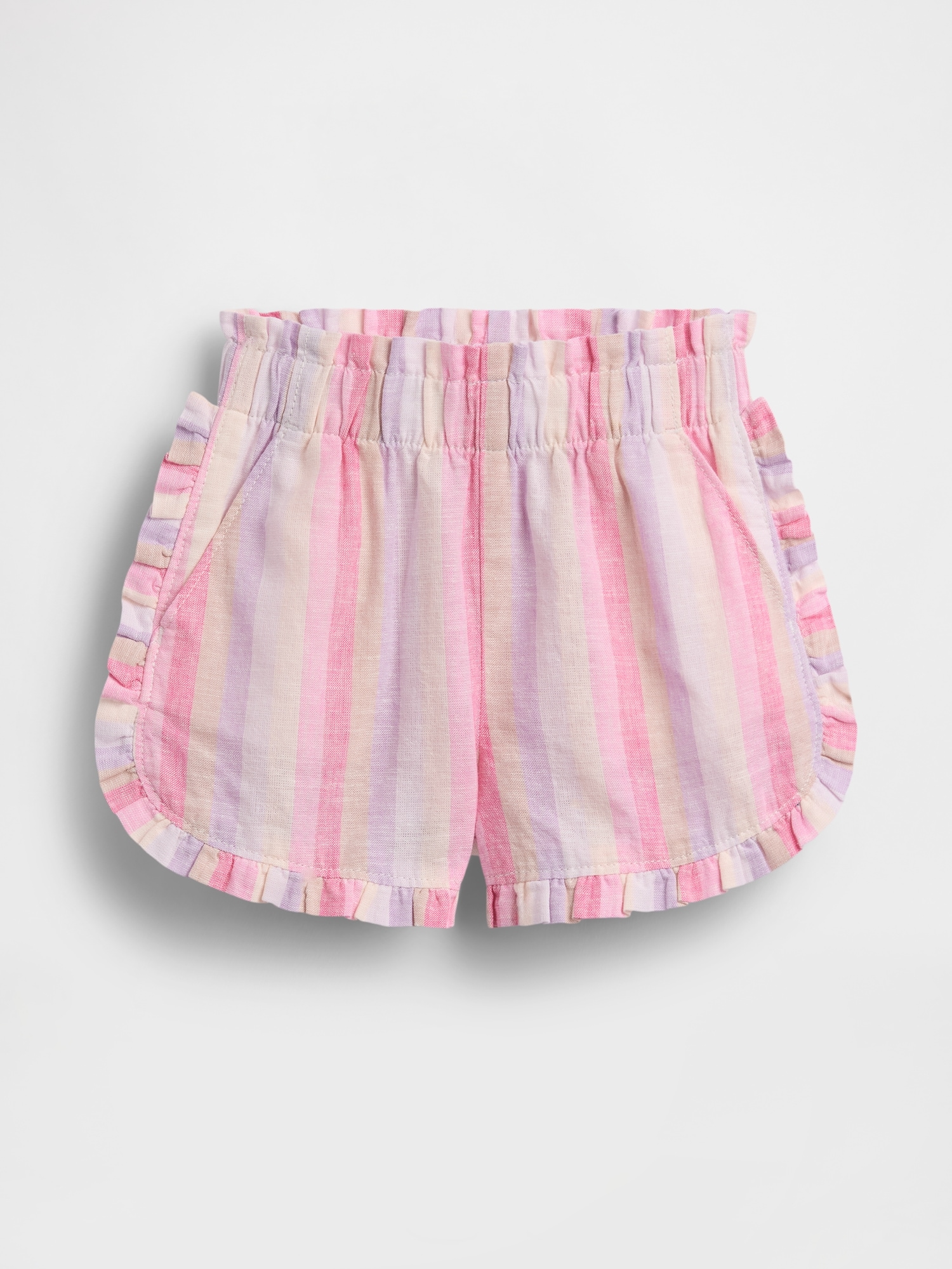 Baby & Toddler Linen-Cotton Ruffle Dolphin Shorts