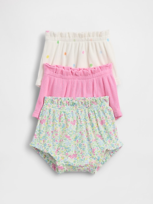 Image number 1 showing, Baby TinyRib Pull-On Ruffle Shorts (3-Pack)