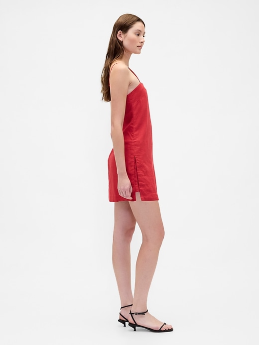 Image number 3 showing, Linen-Blend Mini Skort Dress