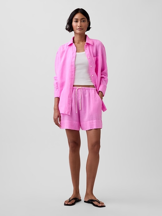 Image number 1 showing, Linen-Blend Easy Shorts