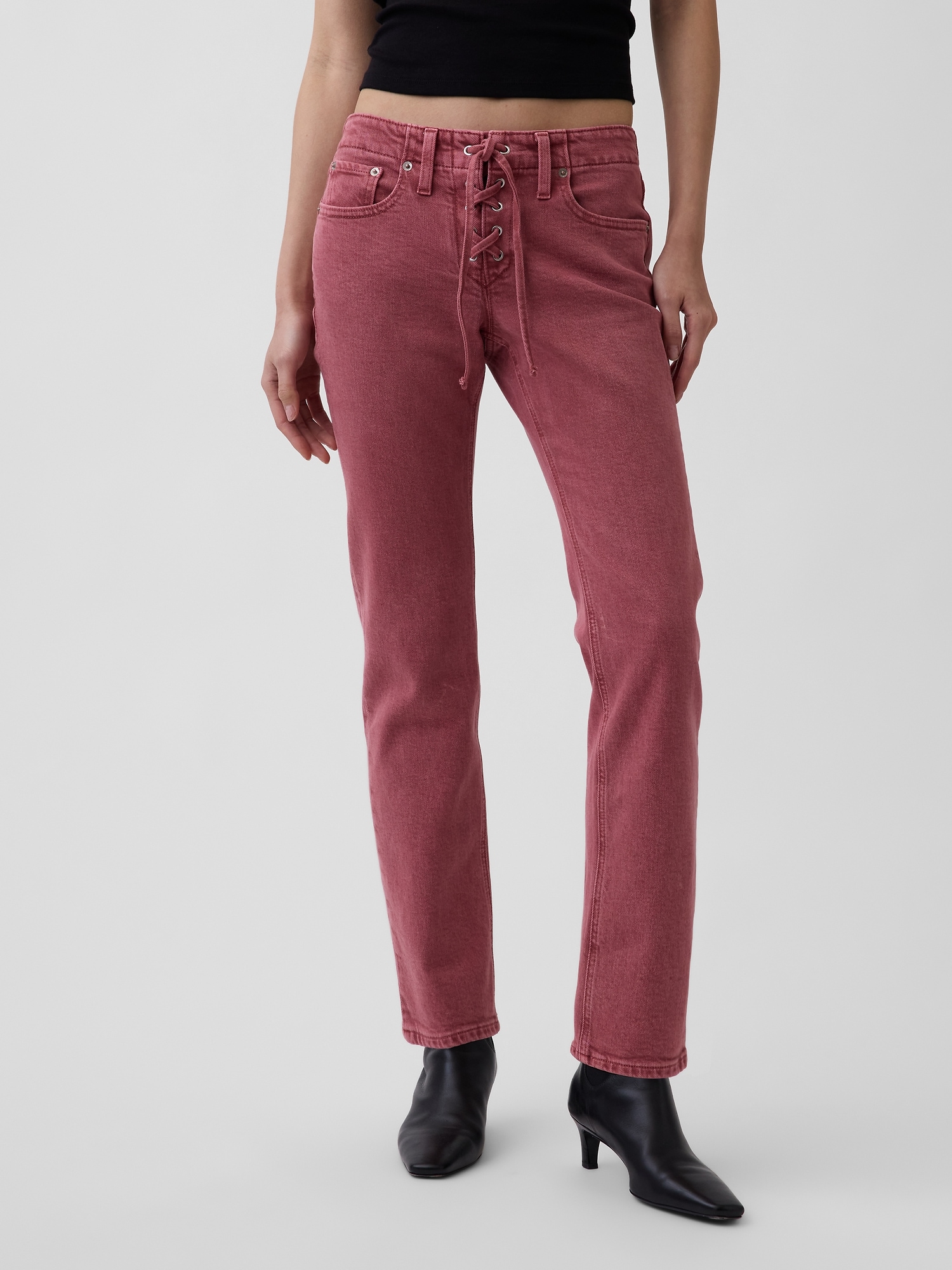 Женские джинсы Gap Low Rise Lace-Up '90s Slim Straight Jeans — фото 2