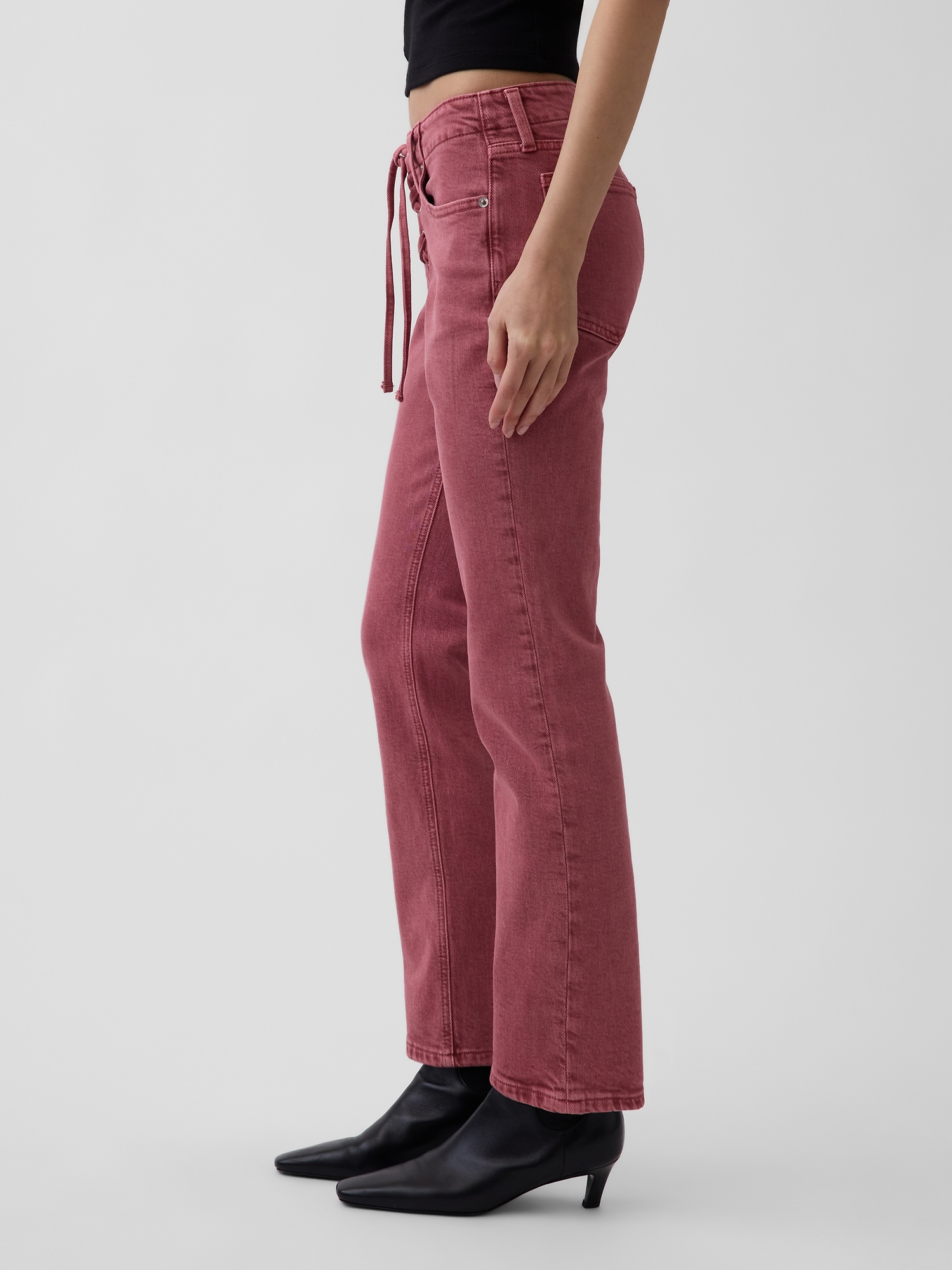 Женские джинсы Gap Low Rise Lace-Up '90s Slim Straight Jeans — фото 3