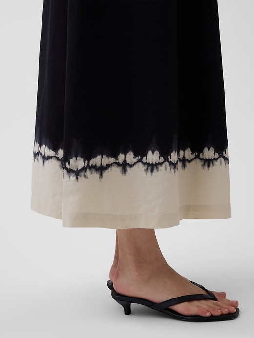 Image number 6 showing, Linen-Blend Drop-Waist Corset Maxi Dress