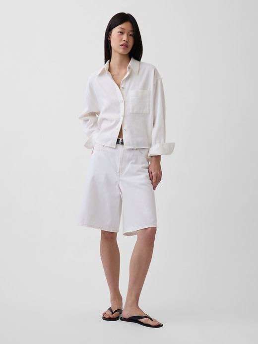 Image number 2 showing, Linen-Cotton Oversized Shirt
