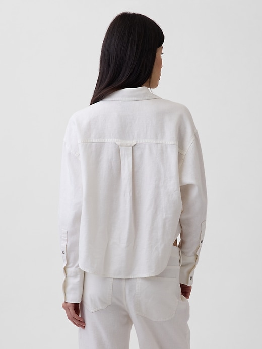 Image number 3 showing, Linen-Cotton Oversized Shirt