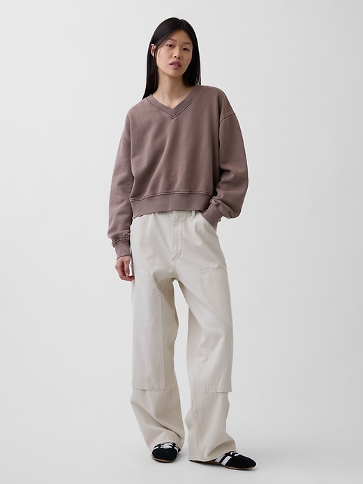 Image number 2 showing, VintageSoft Oversized V-Neck Sweatshirt