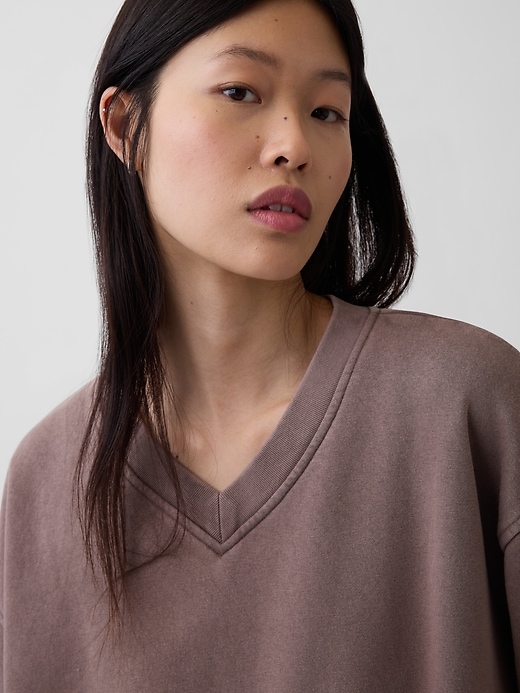 Image number 4 showing, VintageSoft Oversized V-Neck Sweatshirt