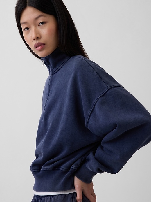 Image number 4 showing, VintageSoft Oversized Half-Zip Wedge Pullover