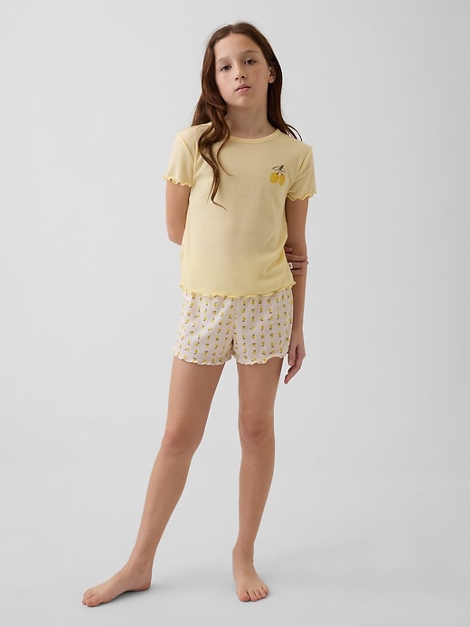 Image number 1 showing, Kids Recycled Rib PJ Short Set