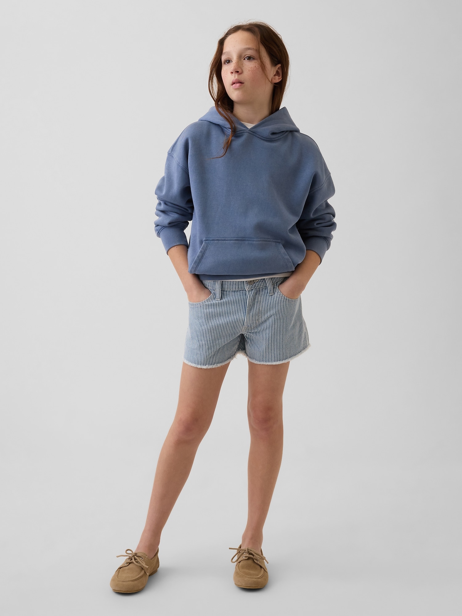 Kids Low Rise Stride Denim Stripe Shorts