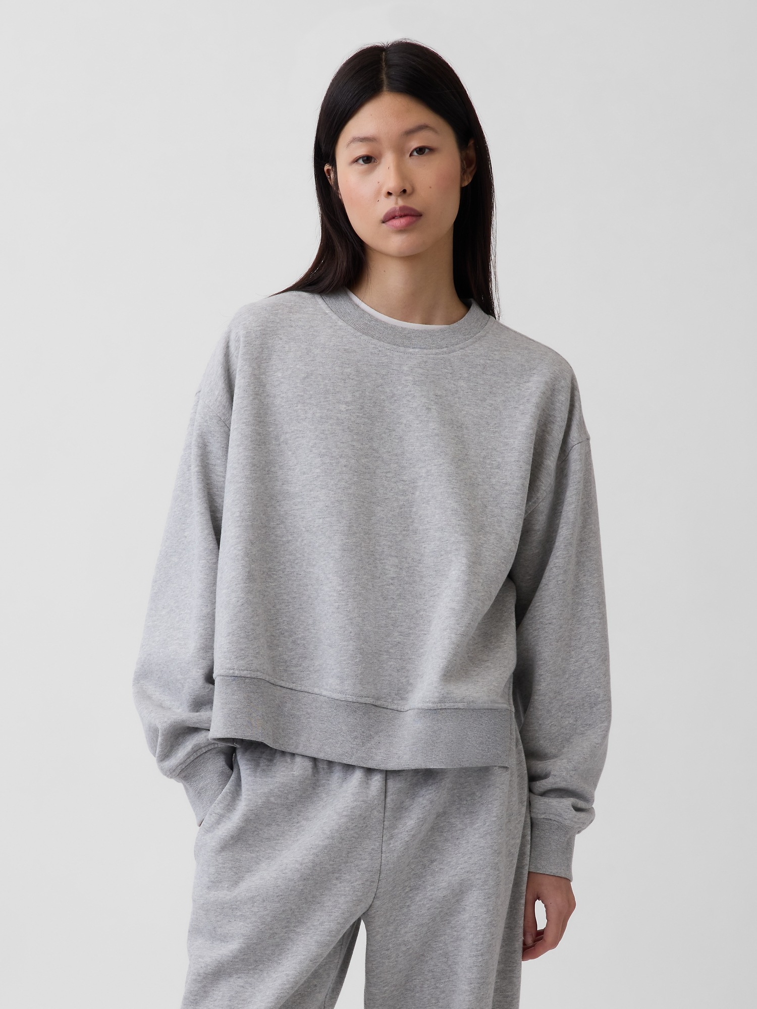 VintageSoft Oversized Split-Hem Sweatshirt