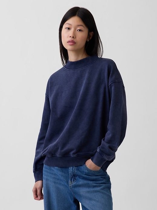 Image number 1 showing, VintageSoft Oversized Mockneck Tunic Sweatshirt