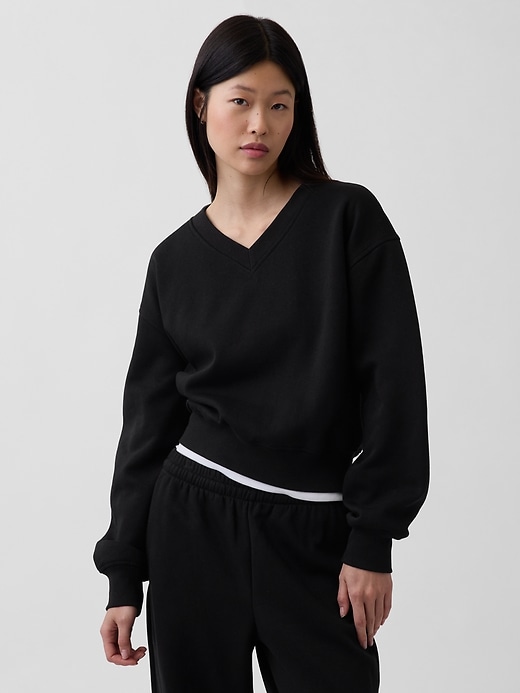 Image number 1 showing, VintageSoft Oversized V-Neck Sweatshirt