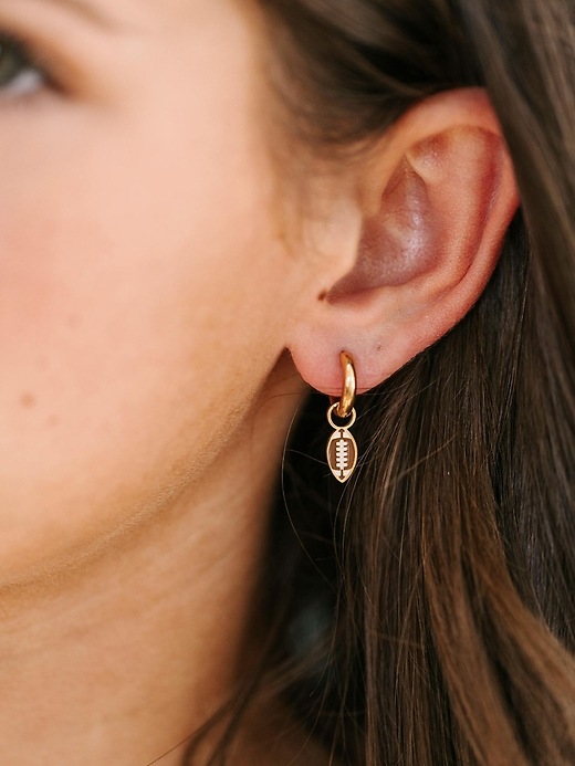 Image number 2 showing, Pierced Co Football Charm For Huggie Earrings