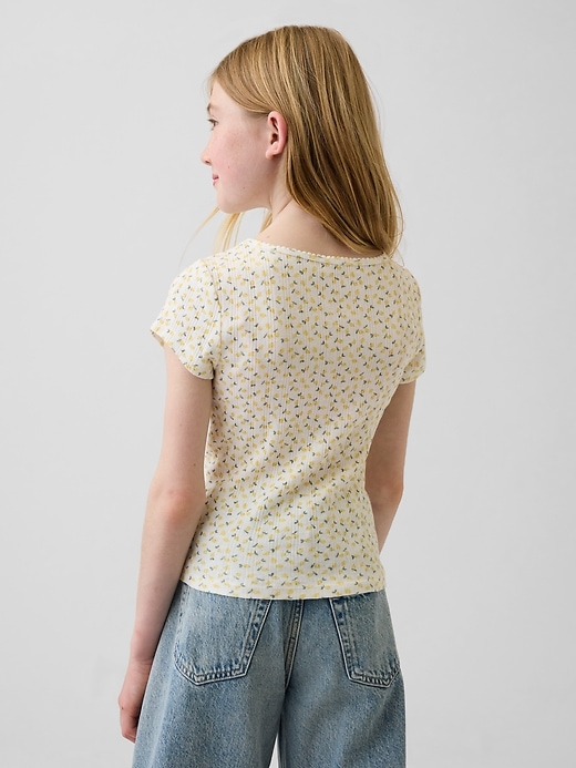 Image number 3 showing, Kids Pointelle Rib Fitted T-Shirt