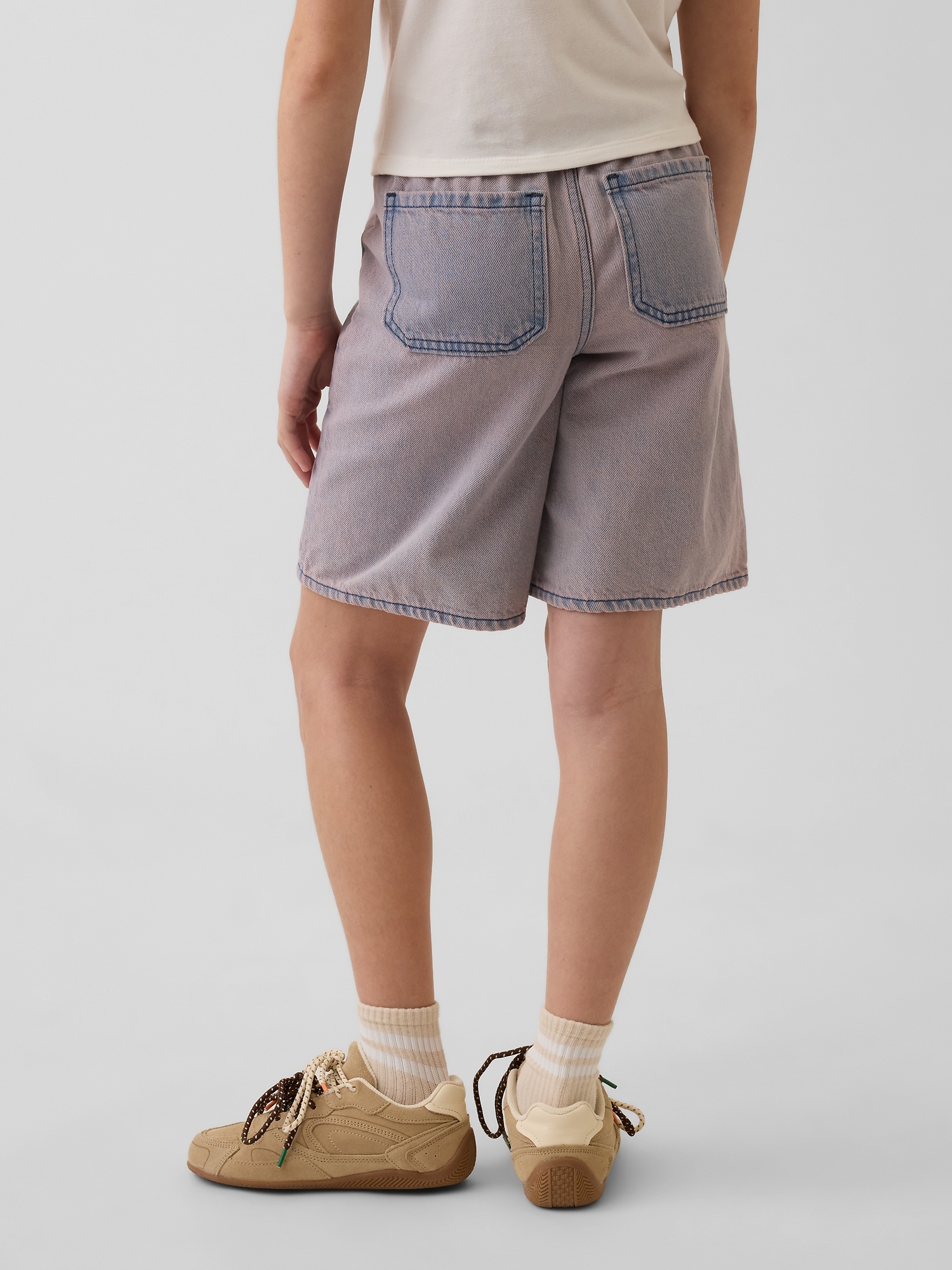 Kids Low Rise Easy Longline Denim Shorts