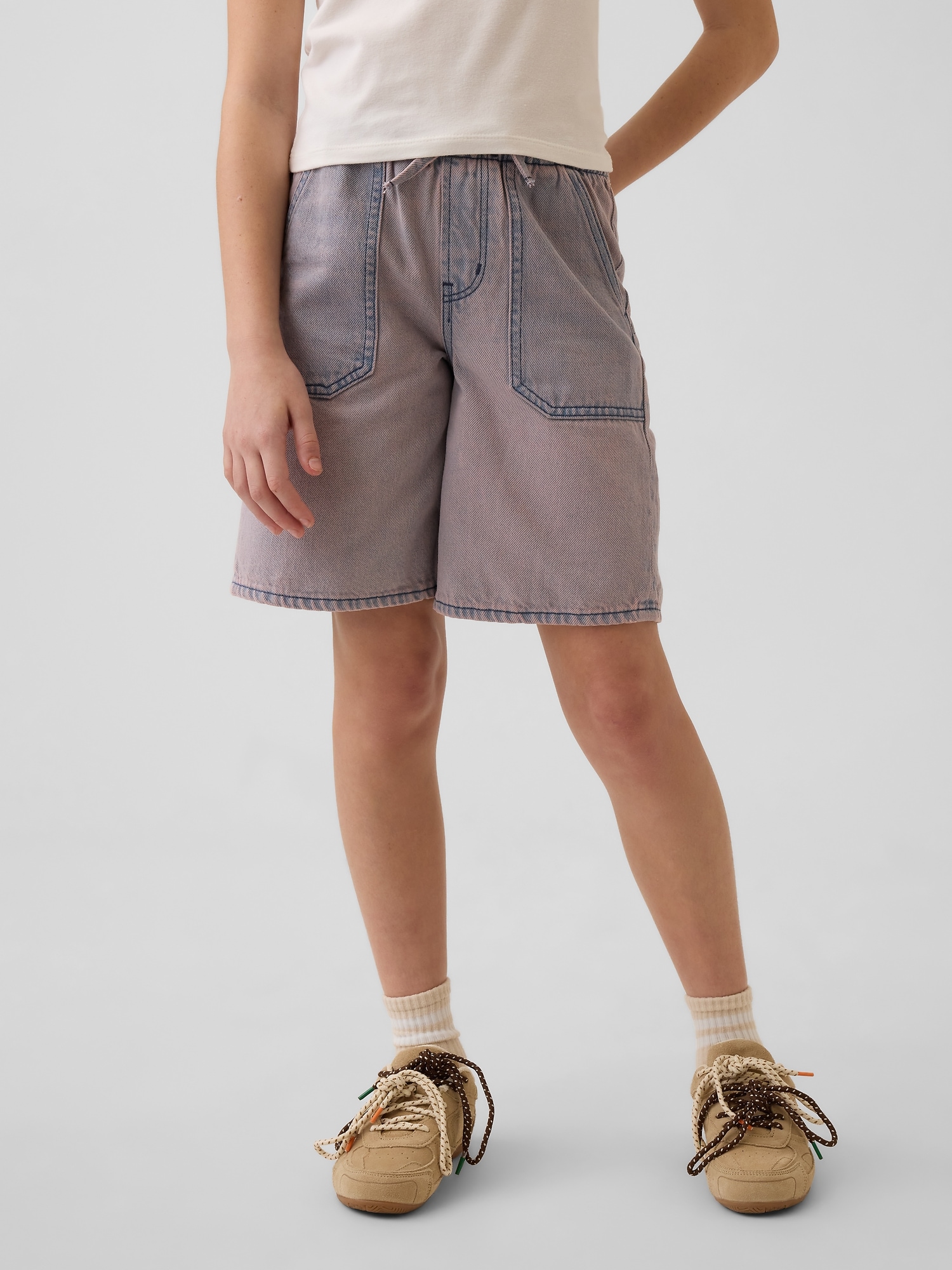 Kids Low Rise Easy Longline Denim Shorts