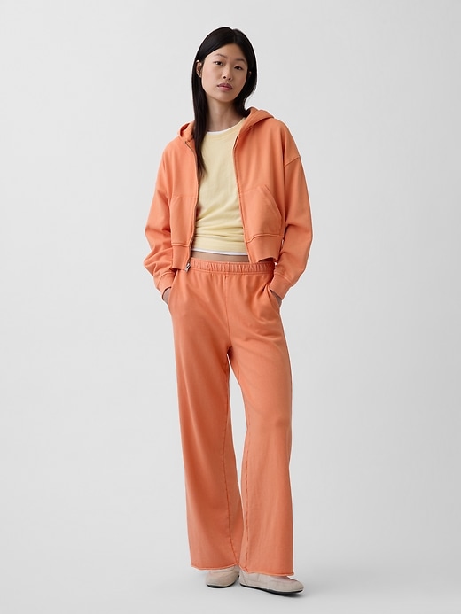 Image number 1 showing, VintageSoft Terry Wide-Leg Sweatpants