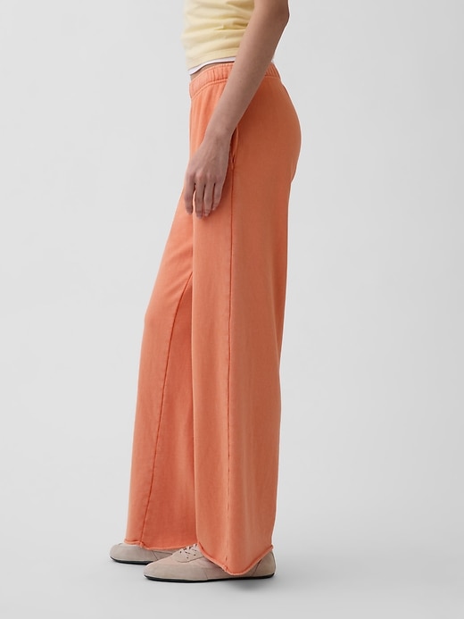Image number 3 showing, VintageSoft Terry Wide-Leg Sweatpants