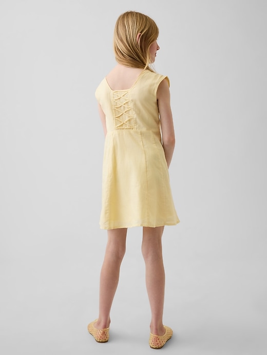 Image number 3 showing, Kids Linen-Cotton Scoop Neck Dress