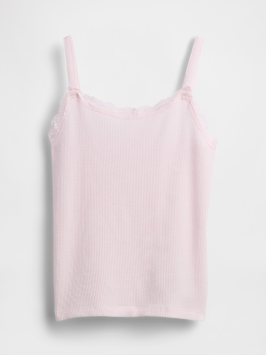 Image number 2 showing, Kids Waffle Lace-Trim Cami