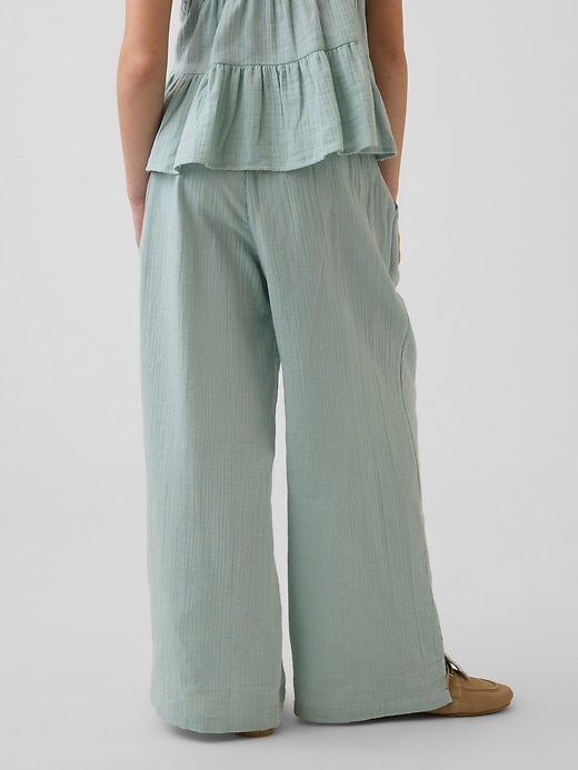 Image number 4 showing, Kids Cotton Gauze Wide-Leg Pants