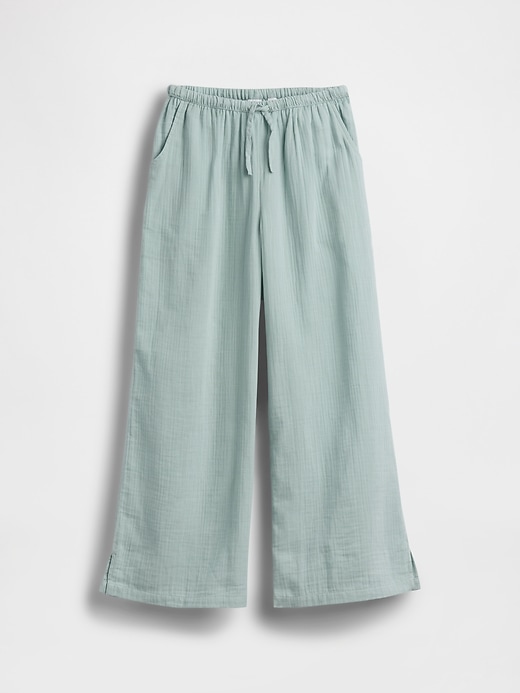 Image number 2 showing, Kids Cotton Gauze Wide-Leg Pants