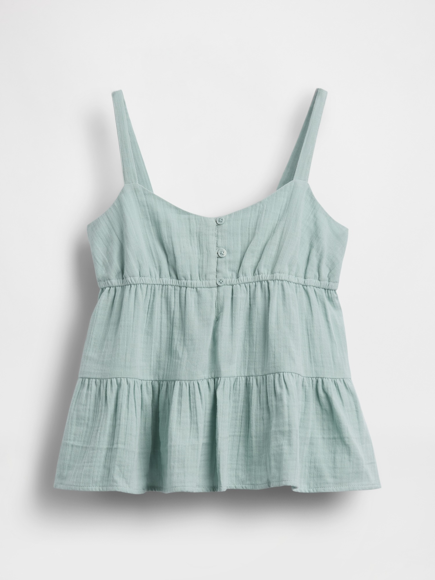 Детский топ Gap Cotton Gauze Tiered Tank Top, цвет: Fresh Water — фото 2