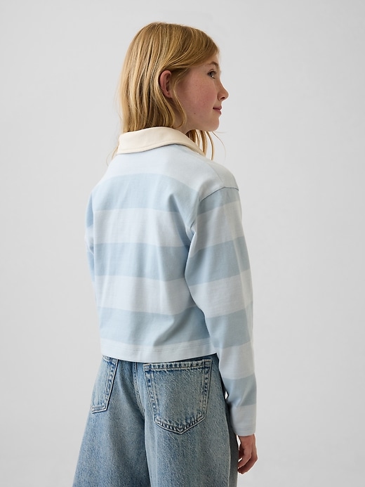 Image number 3 showing, Kids Oversized Rugby Stripe Polo Shirt