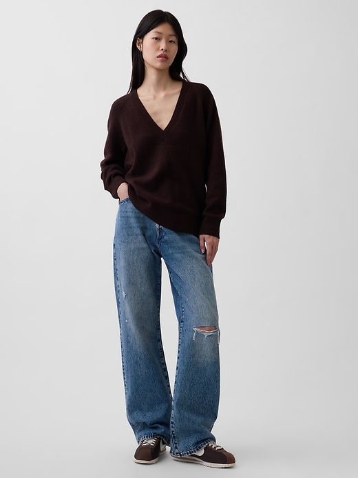 Image number 2 showing, CashSoft Oversized V-Neck Sweater