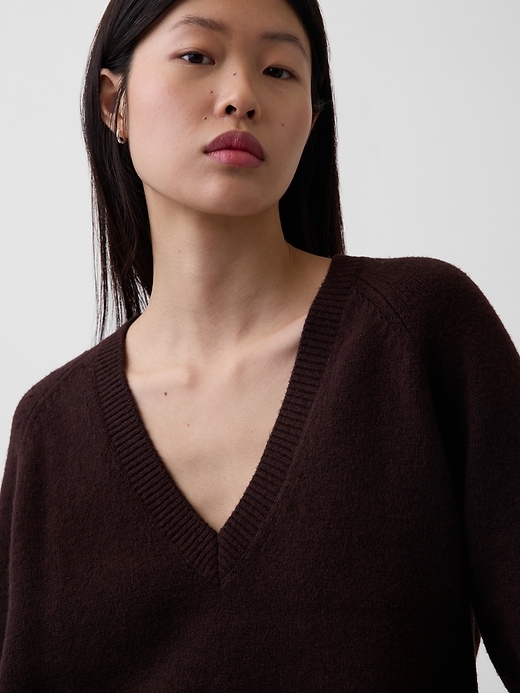Image number 4 showing, CashSoft Oversized V-Neck Sweater